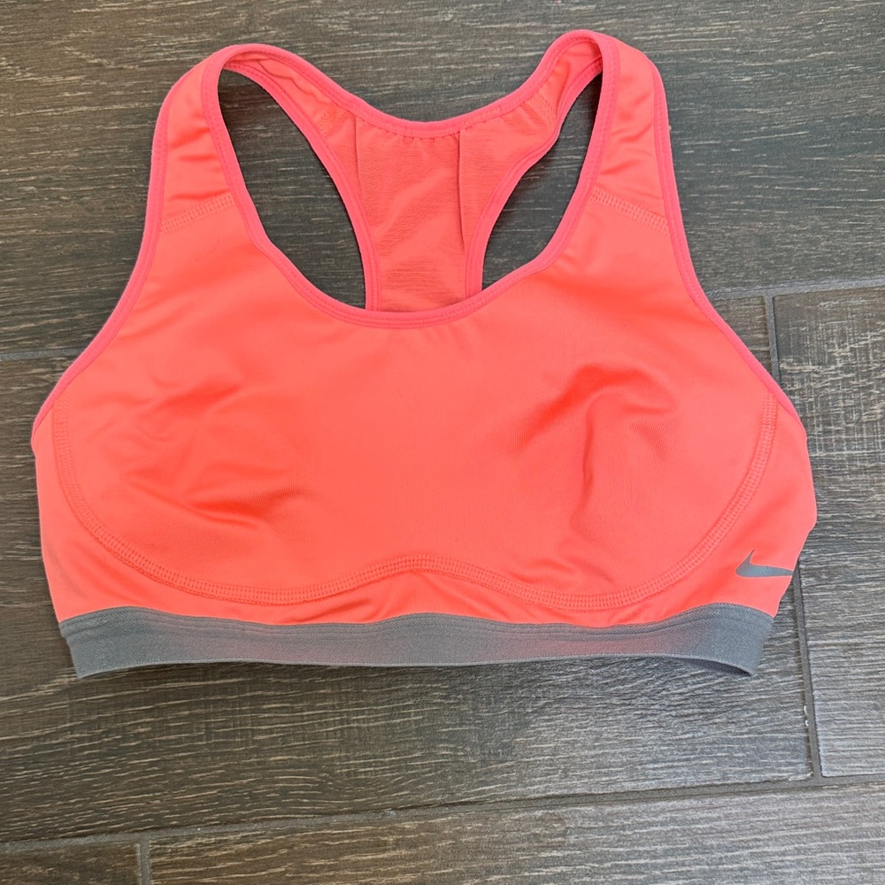 Nike Women's Coral and Gray Sports Bra